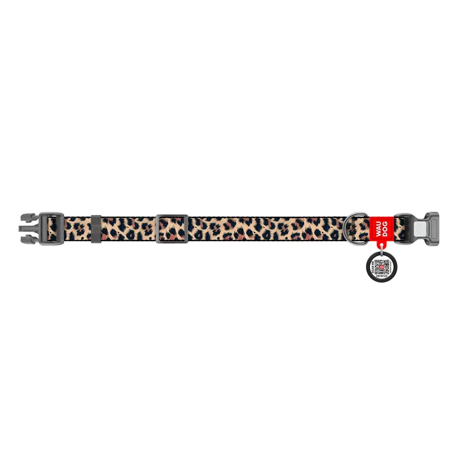 Нашийник для собак нейлоновий «Леопард», M WAUDOG Nylon Collar Leopard