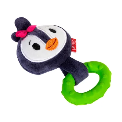 Іграшка для собак Пінгвін з пищалкою, текстиль, гума, 15 см GiGwi Suppa Puppa Penguin Squeaky Toy