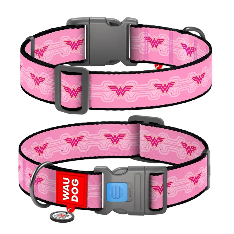 Ошейник для собак нейлоновый «Чудо-женщина 1», XXL WAUDOG Nylon Collar Wonder Woman 1