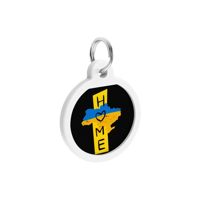 Адресник для собак і котів металевий, коло «Дім», S WAUDOG Smart ID Tag Home