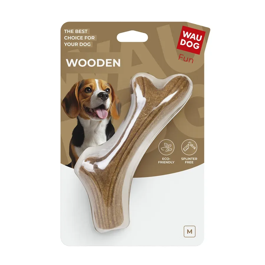 Іграшка для собак Ріг, 19 см, M WAUDOG Fun Wooden Horn Chew Toy