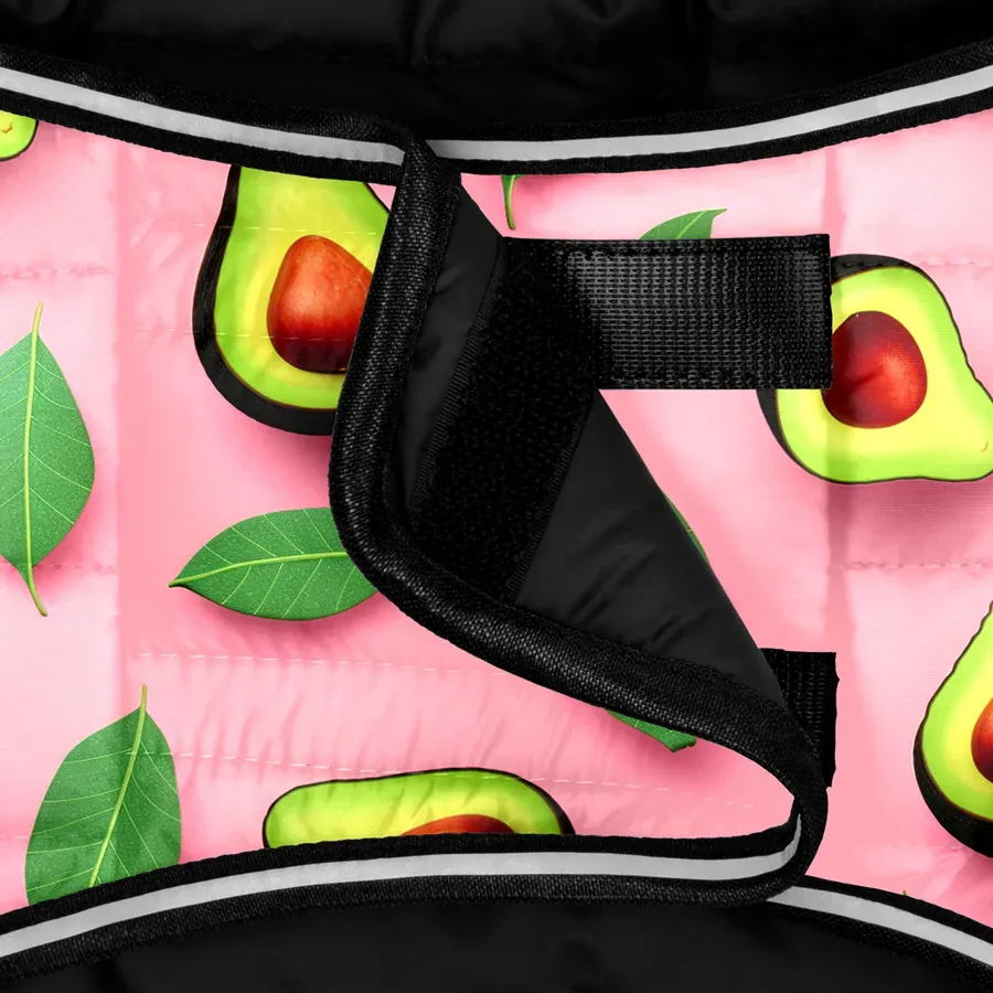 Курточка-накидка для собак «Авокадо на рожевому», S WAUDOG Clothes Dog Cape Jacket Avocado on Pink