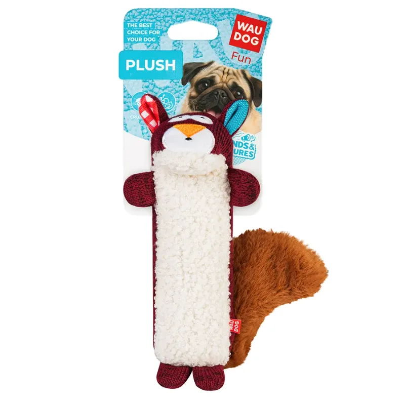 Игрушка для собак Белка, трикотаж, M WAUDOG Fun Plush Squirrel Squeaky Toy