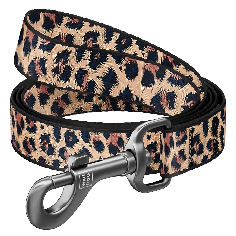 Поводок для собак нейлоновый «Леопард», 15 мм × 200 см, S WAUDOG Nylon Leash Leopard