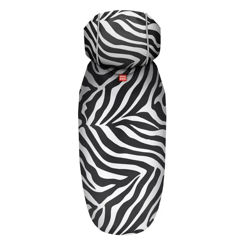 Дощовик-накидка з капюшоном для собак «Зебра», L WAUDOG Clothes Dog Raincoat Zebra