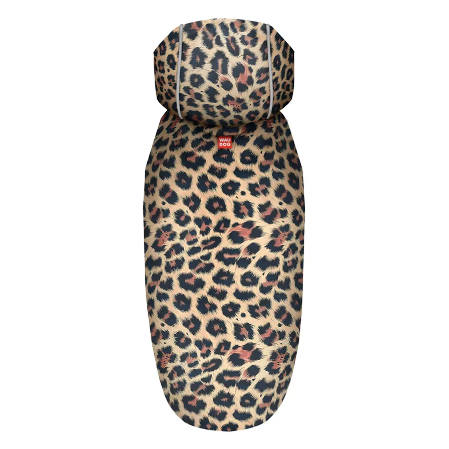 Дождевик-накидка с капюшоном для собак «Леопард», M WAUDOG Clothes Dog Raincoat Leopard