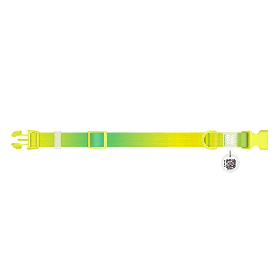 Нашийник для собак з нейлону, градієнт, S, салатовий WAUDOG Nylon Recycled Collar