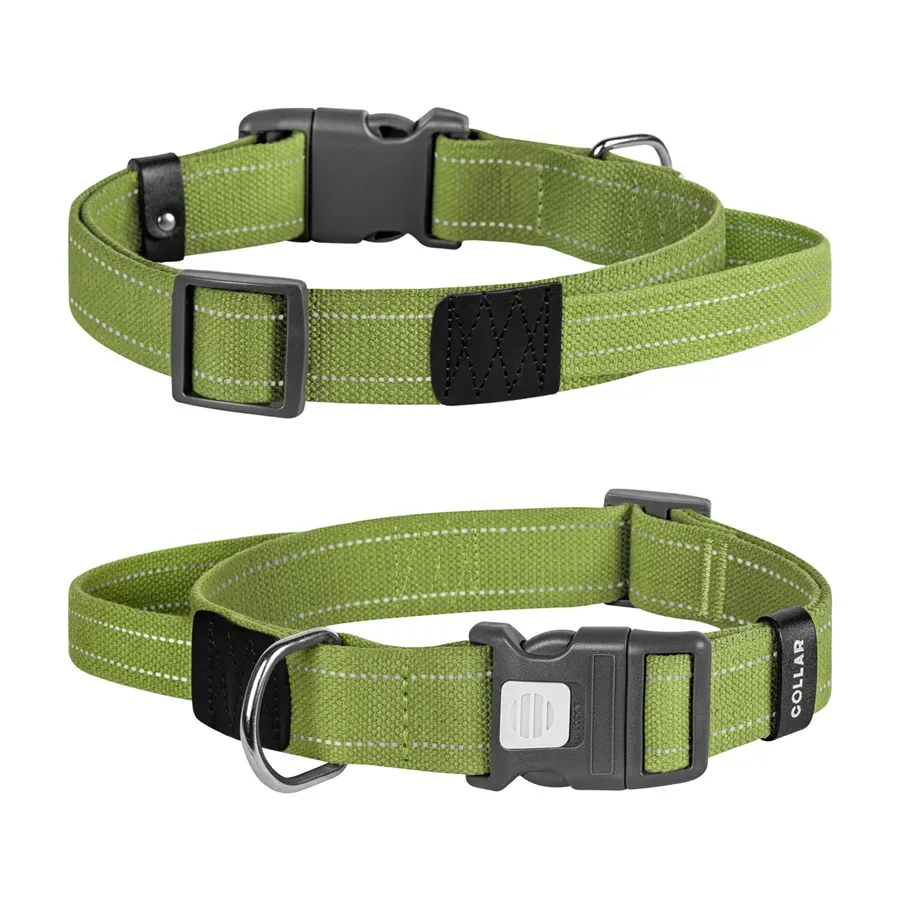 Нашийник для собак з ручкою бавовняна тасьма Брезент, L Collar Canvas Collar