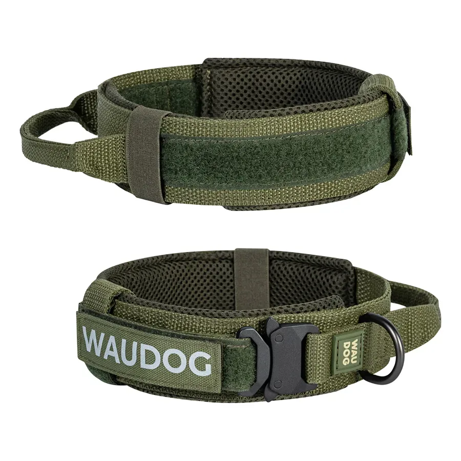 Ошейник с ручкой тактический для собак, XL, хаки WAUDOG PRO Collar