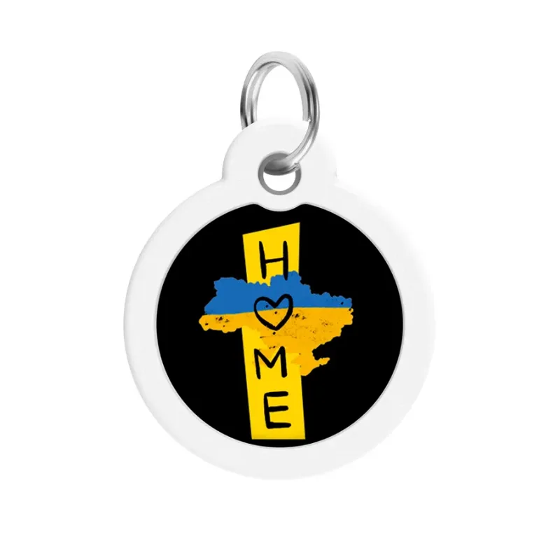 Адресник для собак и котов металлический, круг «Дом», L WAUDOG Smart ID Tag Home