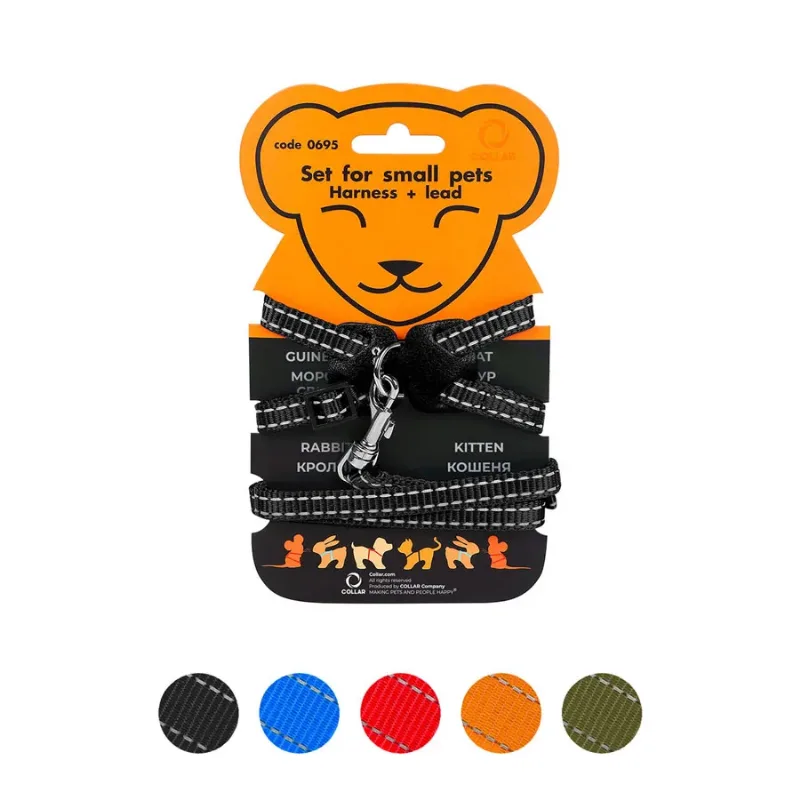 Шлея нейлоновая на планшете для мор.свинок, декор.крыс, XXS, черный Dog Extreme Harness with Leash