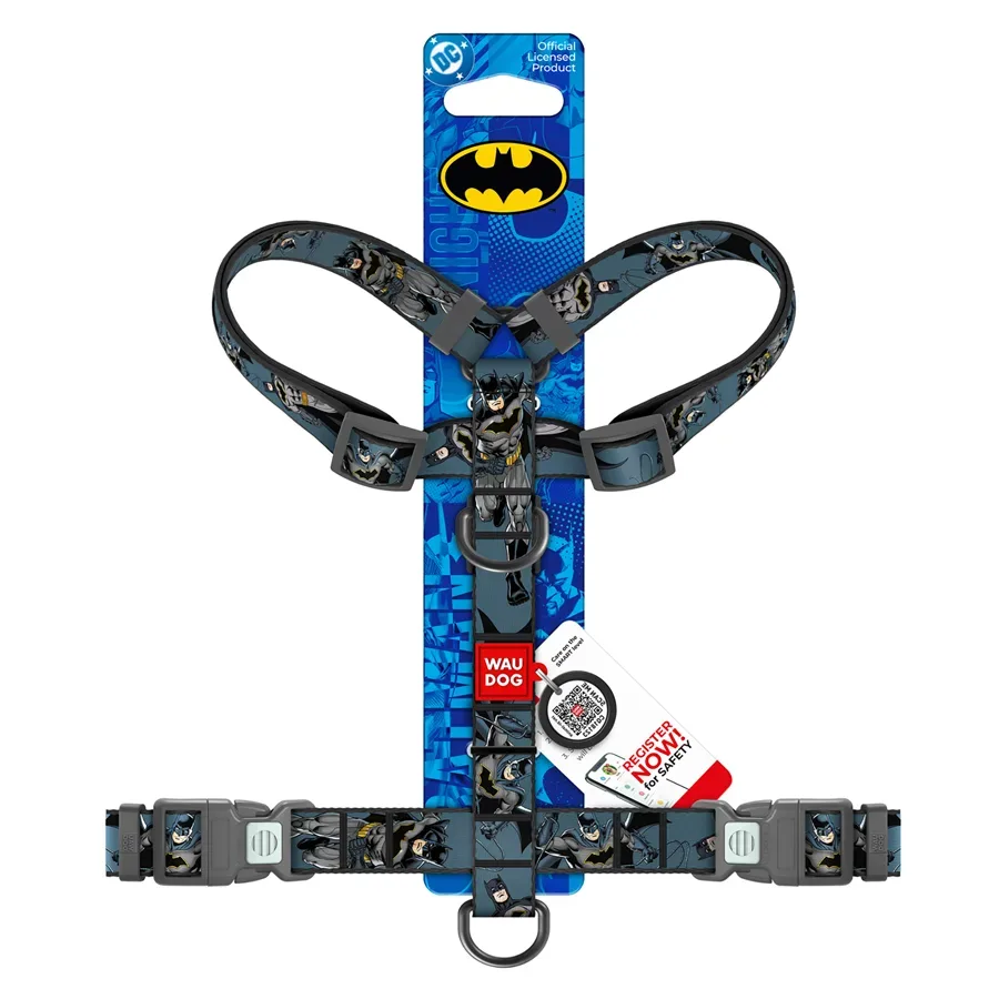 Шлея для собак анатомічна H-подібна «Тінь Бетмена», XL WAUDOG Nylon DC Comics Harness Batman Shadow