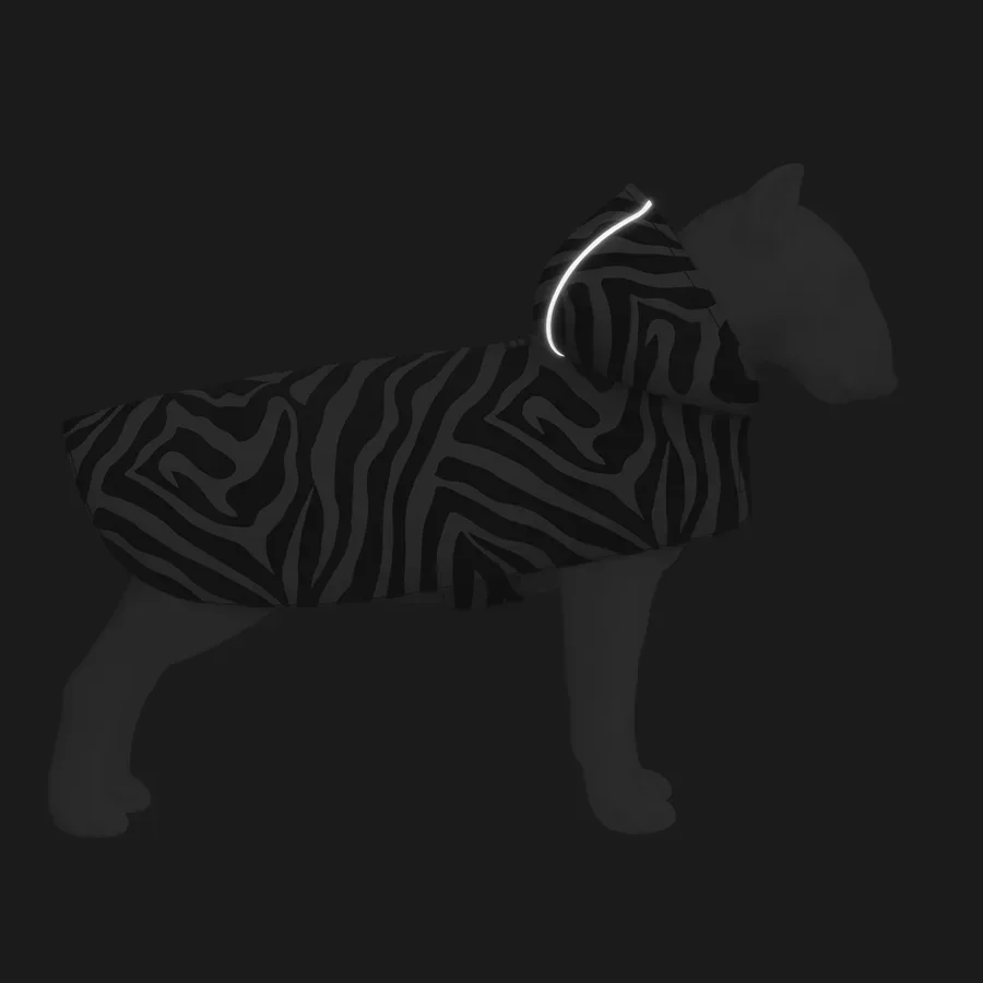 Дощовик-накидка з капюшоном для собак «Зебра», XXS WAUDOG Clothes Dog Raincoat Zebra