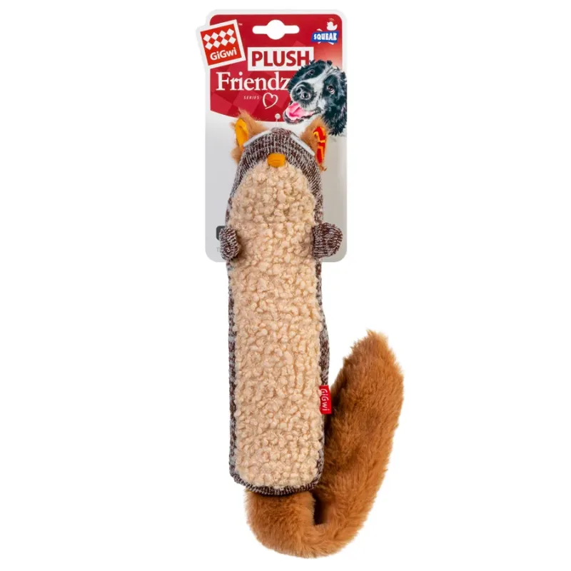 Игрушка для собак Белка с пищалкой, текстиль, 29 см GiGwi Plush Friendz Squirrel Plush Toy