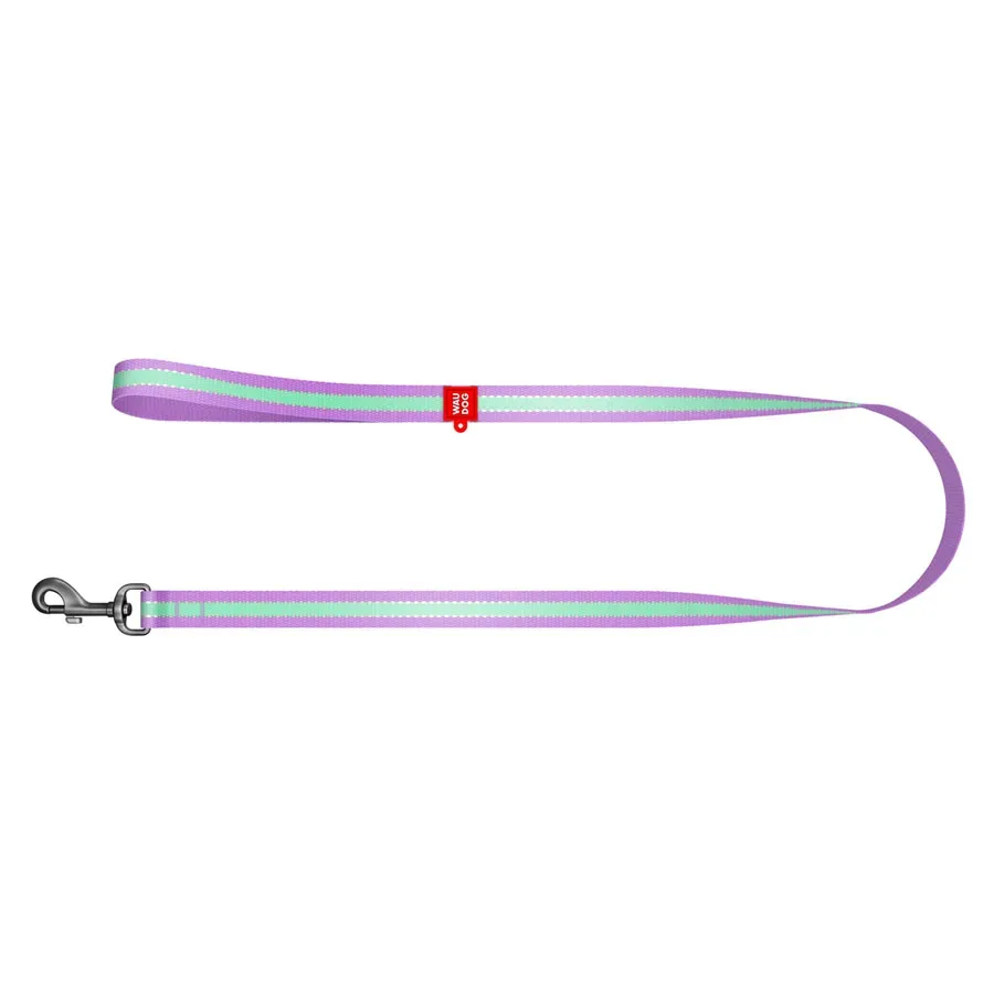 Повідець для собак нейлоновий, світонакоплювальний, S, фіолетовий WAUDOG Nylon Leash