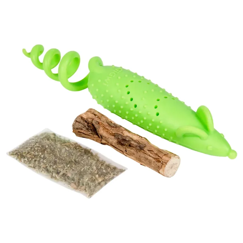 Іграшка для котів Мишка гумова, гума, 16,5 см GiGwi Refillable Catnip Mouse Toy