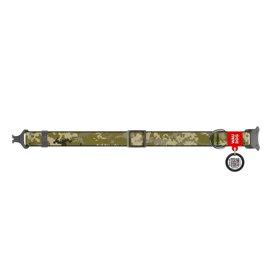 Нашийник для собак нейлоновий «Мілітарі», металева пряжка, XL WAUDOG Nylon Collar Military