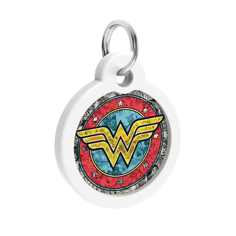 Адресник для собак і котів металевий, коло «Чудо-жінка 2», L WAUDOG Smart ID Tag Wonder Woman 2