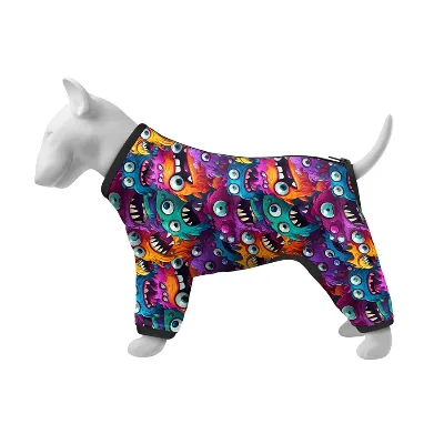 Вітровка для собак «Зубасті монстри», S40 WAUDOG Clothes Dog Windbreaker Toothy Monsters