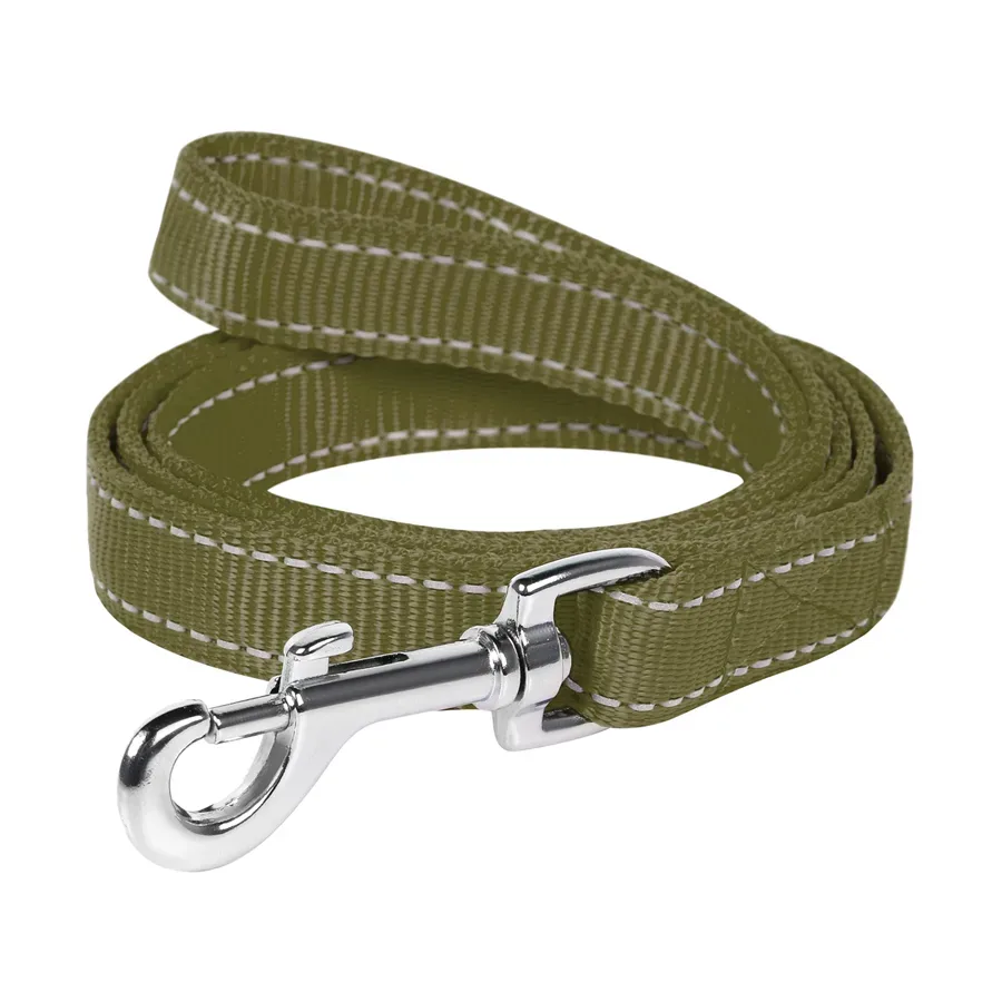 Поводок нейлоновый двойной, L, хаки Dog Extreme Leash
