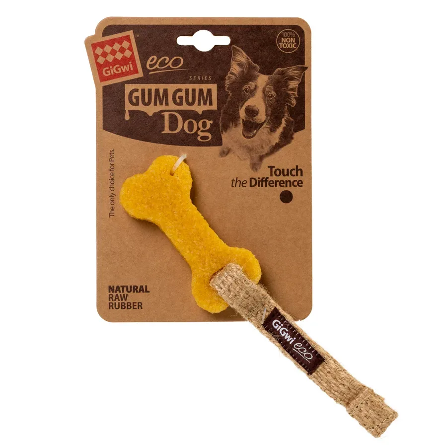 Іграшка для собак Маленька кістка, екогума, джут, 9 см GiGwi Gum Bone Chew Toy