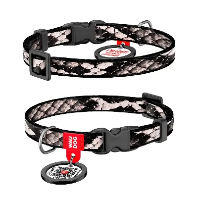 Нашийник для котів та дрібних порід собак нейлоновий «Змія», XS WAUDOG Nylon Collar Snake