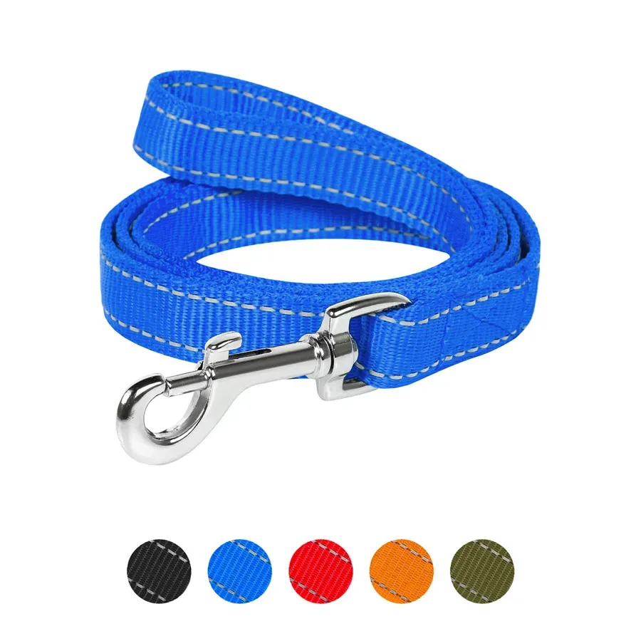 Поводок нейлоновый двойной, L, голубой Dog Extreme Leash