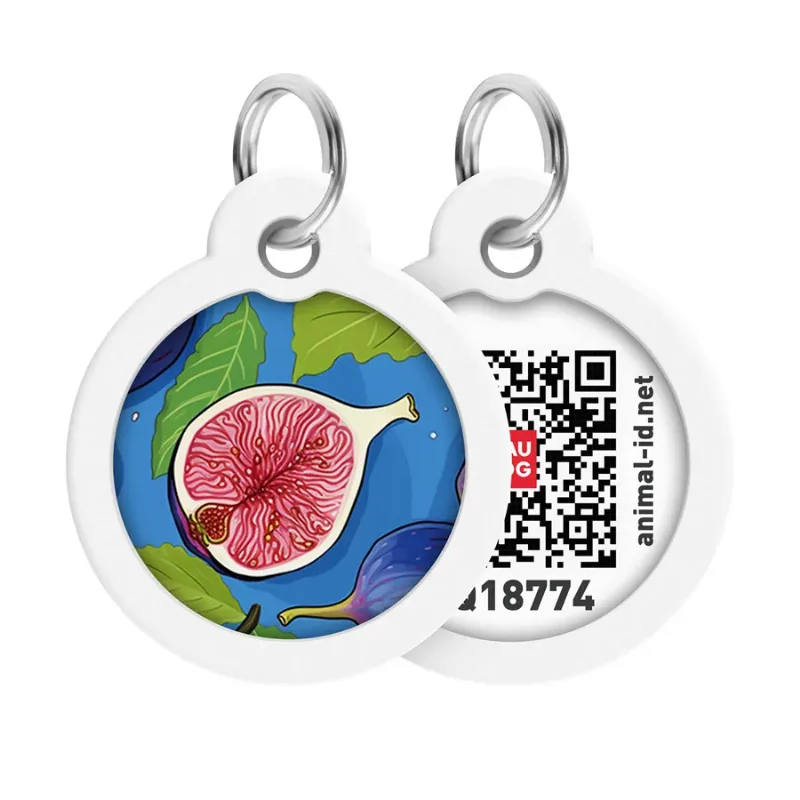 Адресник для собак і котів металевий, коло «Інжир», L WAUDOG Smart ID Tag Figs