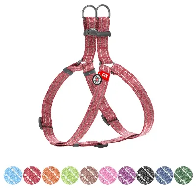 Шлея з відновленої бавовни, світловідбивна, L, червоний WAUDOG Re-cotton Harness