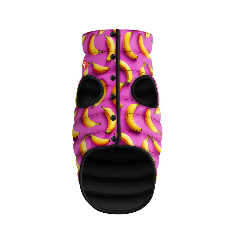 Курточка для собак «Бананы на розовом», L65 WAUDOG Clothes Dog Jacket Bananas on Pink