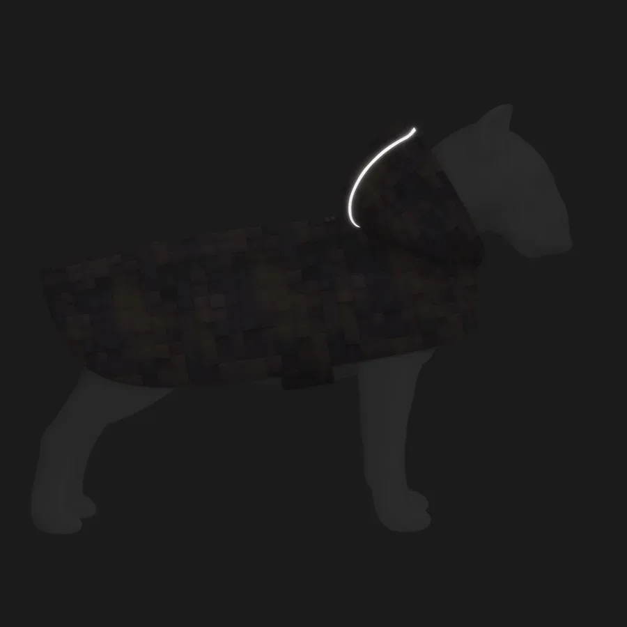 Дощовик-накидка з капюшоном для собак «Куби 3Д», XL WAUDOG Clothes Dog Raincoat 3D Cubes