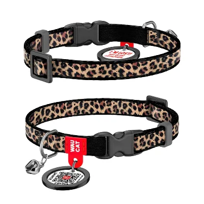 Нашийник для котів нейлоновий «Леопард», XS WAUCAT Nylon Collar Leopard