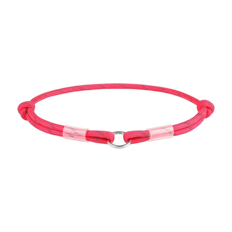 Шнурок для адресника з паракорду, світловідбивний, M, рожевий WAUDOG Smart ID Tag Cord