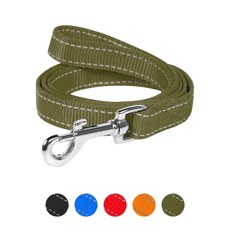 Поводок нейлоновый двойной, M, хаки Dog Extreme Leash