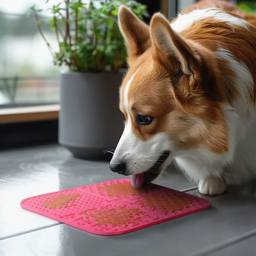 Коврик для слизывания, 190х190х10 мм, розовый WAUDOG Silicone Lick Mat